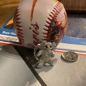 Stainless steel, silver plated , bear scarf ring